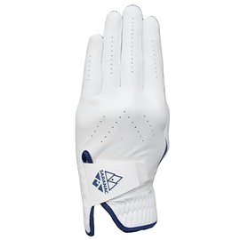 Saranac Premium Cabretta Leather Enhanced Grip Golf Glove, Women's Left Hand, White/Navy, Medium