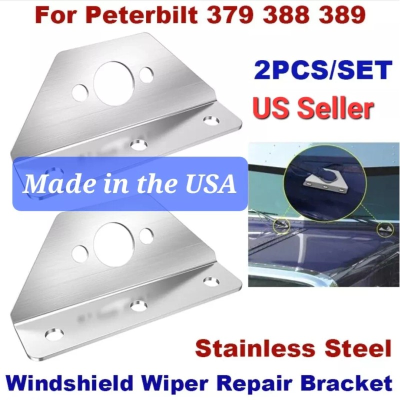 Peterbilt 379 388 389 Windshield Wiper Repair Brackets USA-12G Stainless