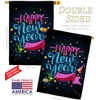 Breeze Decor New Year Popping Happy House Flag Set Winter