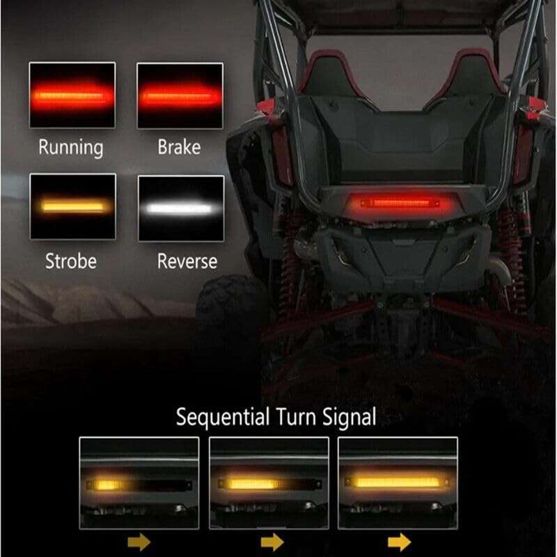 TooToo Motorcycle Tail Light Strip Aluminum Triple LED Sequential Turn