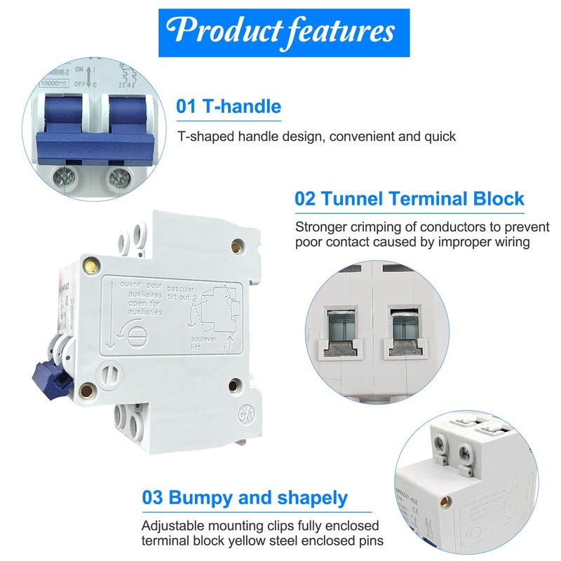 DC Miniature Circuit Breaker 2P 1000V Circuit Breaker 20A, DZ47-63Z