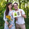 Mr. & Mrs. Panda Avocado Happy Make-Up Bag, White, Hand