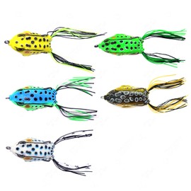 5pcs Topwater Frog 2 inch Fishing Frog Bait bass Soft Lure 5-Color Set