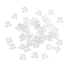 KOMBIUDA Birthday Party Decorations 1200pcs Silver Number Sequins Confetti Anniversary Table Decor