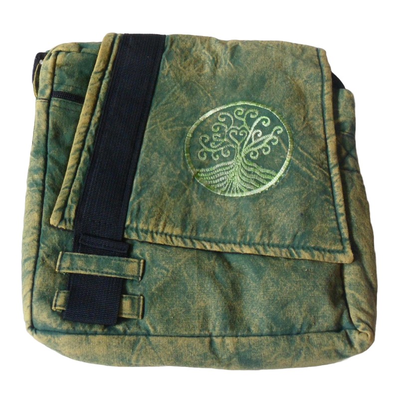 NATURAL FLOW Shoulder Bag, Cotton Canvas, Tree of Life, Hippy