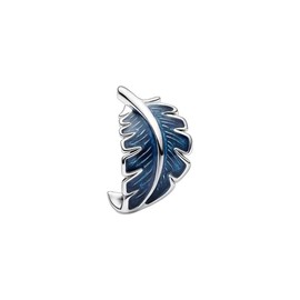 Ouroyea Blue curved feather Charm 925 Sterling Silver Pendant,Jewelry Beads Gifts for Women Bracelet&Necklace