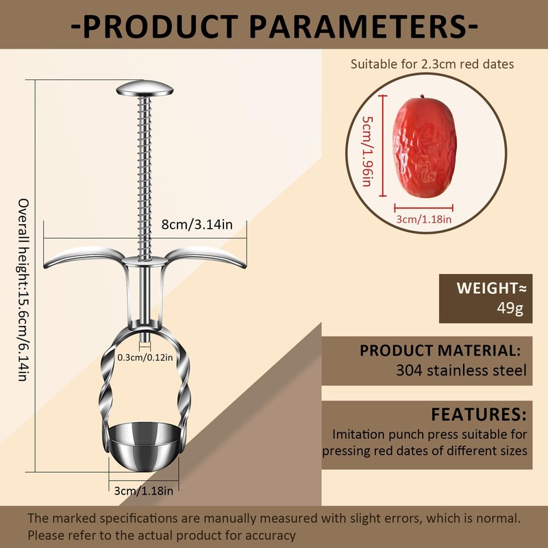 VolksRose Cherry Pitter Tool, Multi Stoner Fruit Remover with Stainless