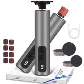 ADVEZO Electric Callus Remover for Feet Specialty Reversible Rotating Charging Foot File Adjustable Speed Pedicure Tool for Dead Skin & Cracked Heels Portable 2-in-1 Electric Nail Filer (Grey)