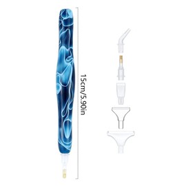 Saijer Resin Diamond Painting Pen, 3 Pieces Diamond Painting Pen with 15 Diamond Painting Pen Heads Diamond Rhinestone Picker Diamond Painting Pen Set for Diamond Painting Embroidery Nail Tool DIY