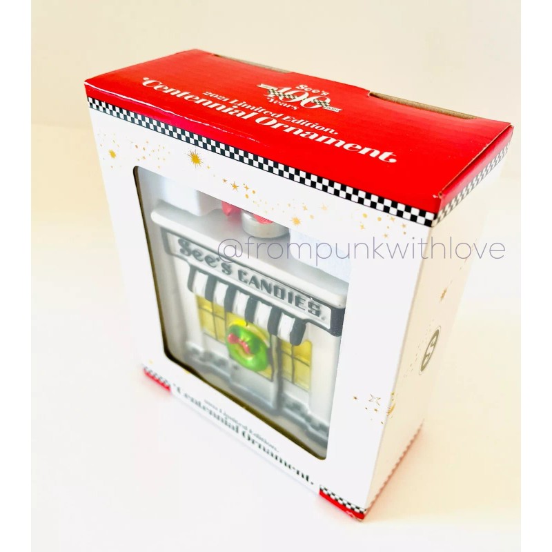 SEE’S Candy Candies 100th Anniversary Limited Edition Glass Holiday Ornament