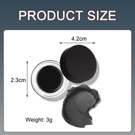THXFUNAREA Schwarz Gel Eyeliner, Wasserfest Langanhaltende Creme Eye Liner Gel, Hochintensive Pigmente, Wischfestes Eyeliner Makeup, schwarz Eyeliner mit Eyeliner-Pinseln