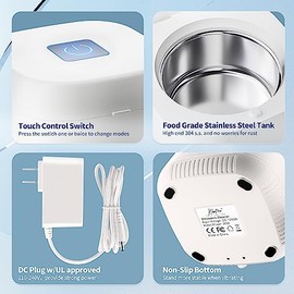 Máquina limpiadora ultrasónica para retenedores con 4 luces UV para alineadores de dentaduras postizas, protectores bucales, joyas y anillos; limpiador ultrasónico para todo tipo de aparatos