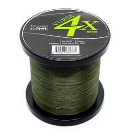 Fitzgerald Fishing Vursa 4X Braided Fishing Line 4 Strand, Longer Casting, Freshwater and Saltwater Green 20 Lb 1500 Yd