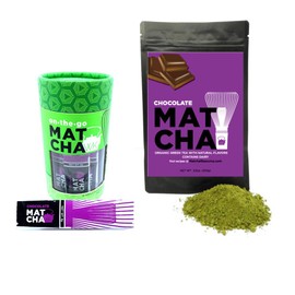 Whistling Kettle Organic Matcha Green Tea Powder - Refreshing & Energizing Tea with Natural Flavors - Chocolate, 3.5 oz Bag (100 grams)