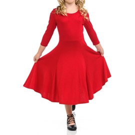 Pastel by Vivienne Honey Vanilla Girls' Princess Seam A-Line Dress with Full Skirt Medium 7-8 Years Red