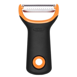 OXO Julienne Peeler Skin Peeler Mini Small Size Compact For Pots/Salads/Kinpira Gobo With Bud Remover Stainless Steel Blade Dishwasher Safe
