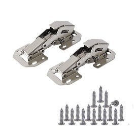 TamBee Cabinet Door Hinges Easy Installation 90 Degree Kitchen Concealed Cupboard Door Spring Buffer Hinges - No Slot Required 2-Pack