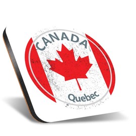 1 x Square Jumbo Size Coaster 12cm Quebec Canada Flag Travel Holiday Cork Backed MDF Glossy Tea Coffee Accessory #59060