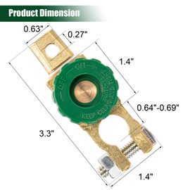 CZC AUTO Battery Quick Disconnect Switch Top Post Cut/Shut Off Switch Master Isolator for Boat, Car, Truck, RV, Camper, Tractor Vehicles