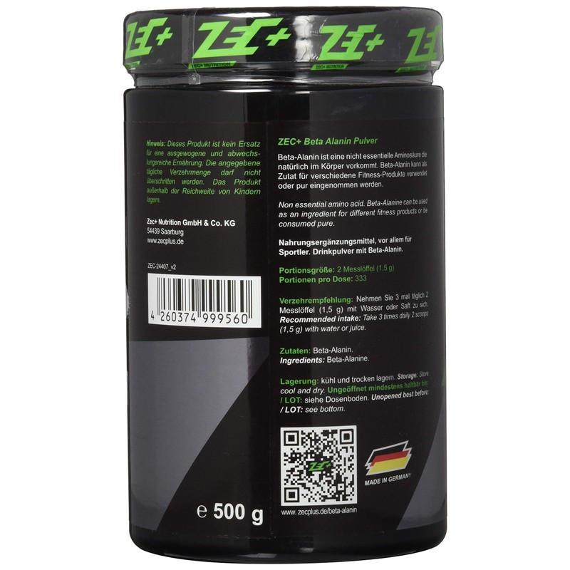 Zec + Beta Alanine Powder Drink | Pure Beta Alanine