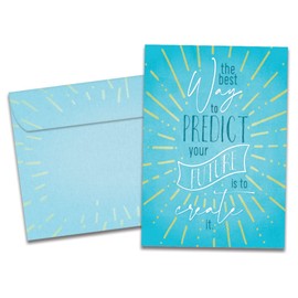 Tree-Free Greetings - Graduation Card - Artful Designs - 1 Card + Matching Envelope - Made in USA - 100% Recycled Paper - 5 x 7 - Create Your Future (GO60496)