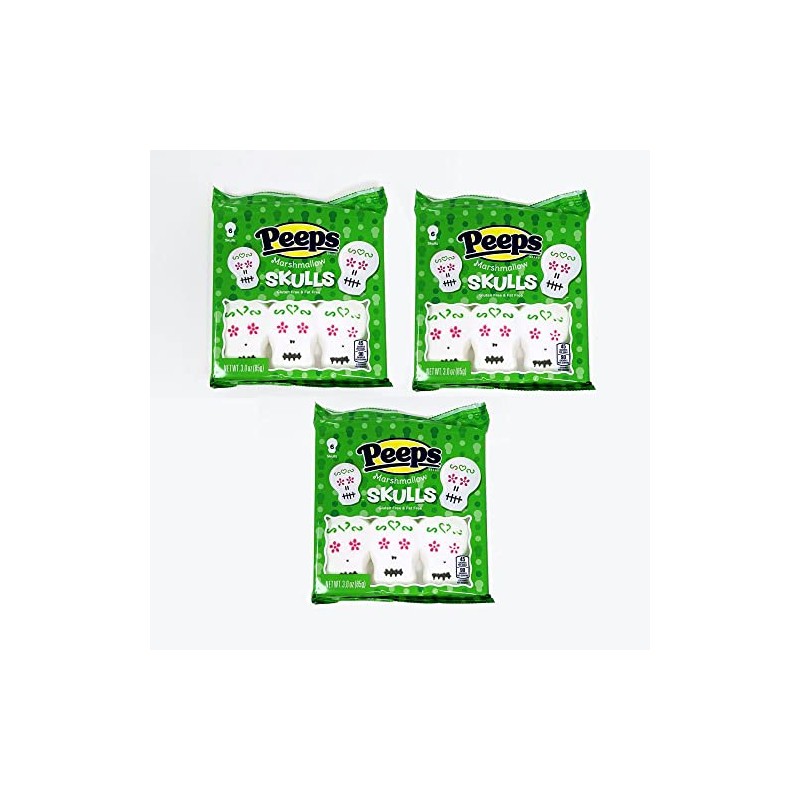 Peeps Marshmallow, Skulls, 3 oz - Pack of 3, White