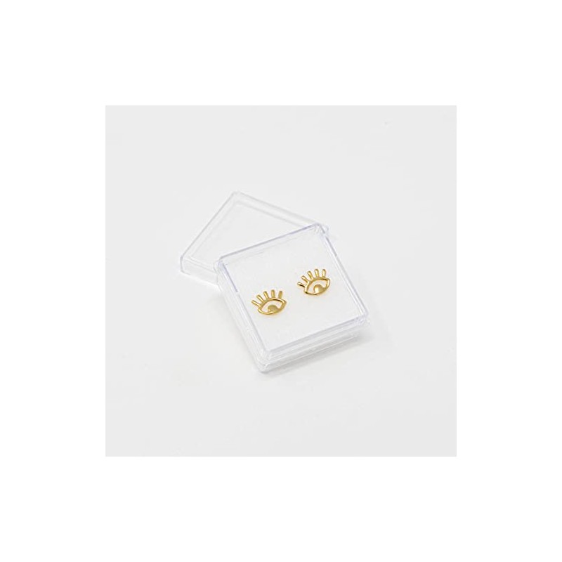 Aretes de Ojos Ojitos en Chapa de Oro de 22K