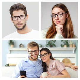 MMOWW 5 Pack Reading Glasses for Women Men Classic Square Frame Lightweight Readers, 5 Pack Black +2.5