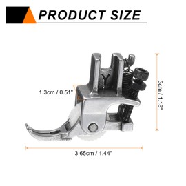 HARFINGTON Adjustable Sewing Presser Foot with Plastic Wheel Stainless Steel Zipper Presser Foot Stitching PVC Leather Fabric for Industrial Sewing Machine, White