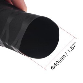 TOP-VIGOR 40mm Heat Shrink Tubing, 0.5M Length Heat Shrink Sleeving, 2:1 Ratio Heat Shrink Tube for Electrical Insulation, Repairs, Wrap Cable, Wire Connectors, Black