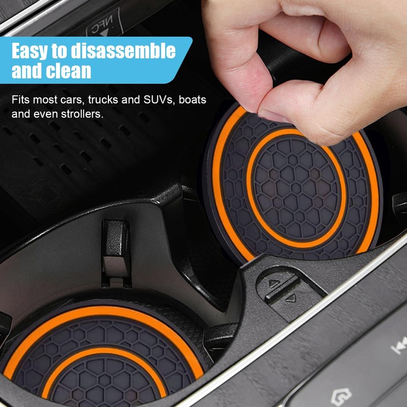 2PCS Car Cup Holder Coasters, 2.75 Inch Auto Non-Slip Anti