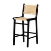 South Shore Balka Rattan Stool Rattan and Black, Bohemian Harmony