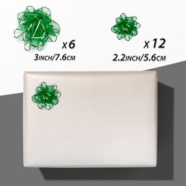 Gift Bows Gift Wrapping Decoration Pack of 18 Green Butterfly Knot Gift Bow Gift Bow Bows for Christmas and Birthday 7.6 cm / 5.6 cm