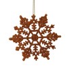 Vickerman 21452-4" Burnished Orange Glitter Snowflake Christmas Tree Ornament (24