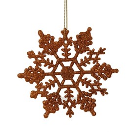 Vickerman 21452-4" Burnished Orange Glitter Snowflake Christmas Tree Ornament (24 pack) (M101418)