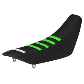 Enjoy Mfg 2002-2022 Kawasaki KLX 110 gripper seat cover    all BLACK w/ FLO GREEN ribs #71
