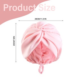 Jidyllic Silk Bonnet for Sleeping,Adjustable Imitation Night Sleep Caps Satin Bonnet Silky Bonnet Night Cap for Women with Curly Hair Pink
