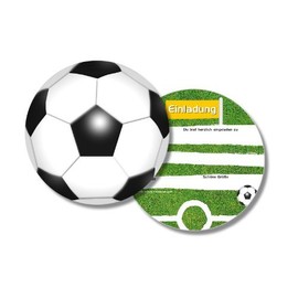 DH-Konzept 6 runde Einladungskarten * Fussball * für Kindergeburtstag FUSSE020 // rund Kinder Geburtstag Party Jungen Einladung Karte Kinder Geburtstag Party Soccer