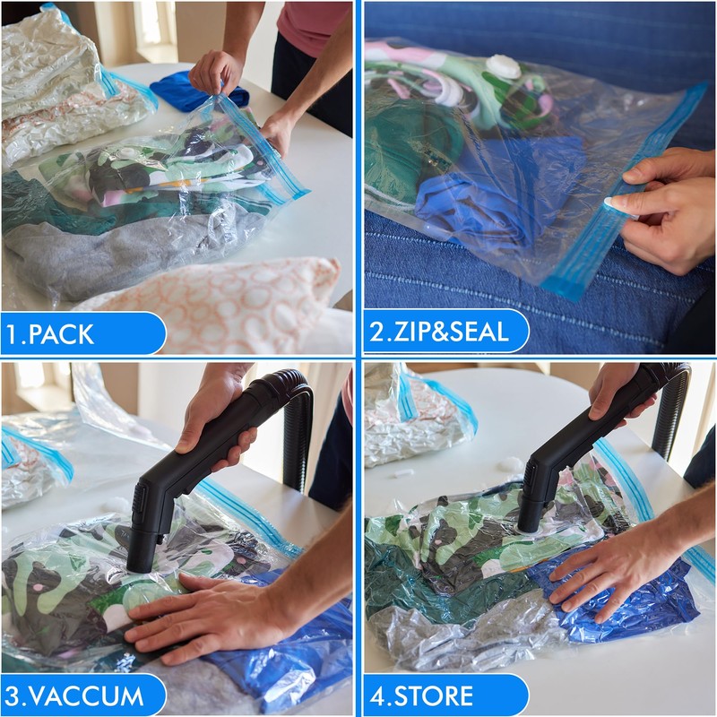 HiFEN® Vacuum Storage Bags, 6-Pack (2 Jumbo, 2 X-Large, 2