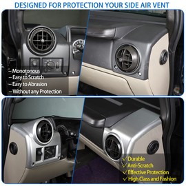 Fgtagtal Dashboard Side Air Vent Cover Compatible with Hummer H2 2003-2007, ABS Interior Side Air Vent Outlet Cover Trim Frame, Center Console Air Vent Outlet Cover, 3PCS (Silver)