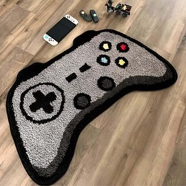 Alfombras de juegos para habitación de niños, alfombras de piso con forma de consola de juegos de dibujos animados, alfombras con forma de controladores de juegos, alfombras de piso para juegos