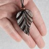 Island Piercings N150 Handmade Wooden Leaf Pendant Necklace Adjustable Length,