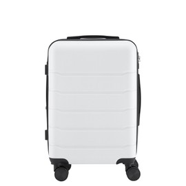 TREATLIFE HOME Hard Sided Expandable Suitcase with 360° Swivel Casters, Retractable Handle, Lightweight and Impact Resistant, White, 20-Inch