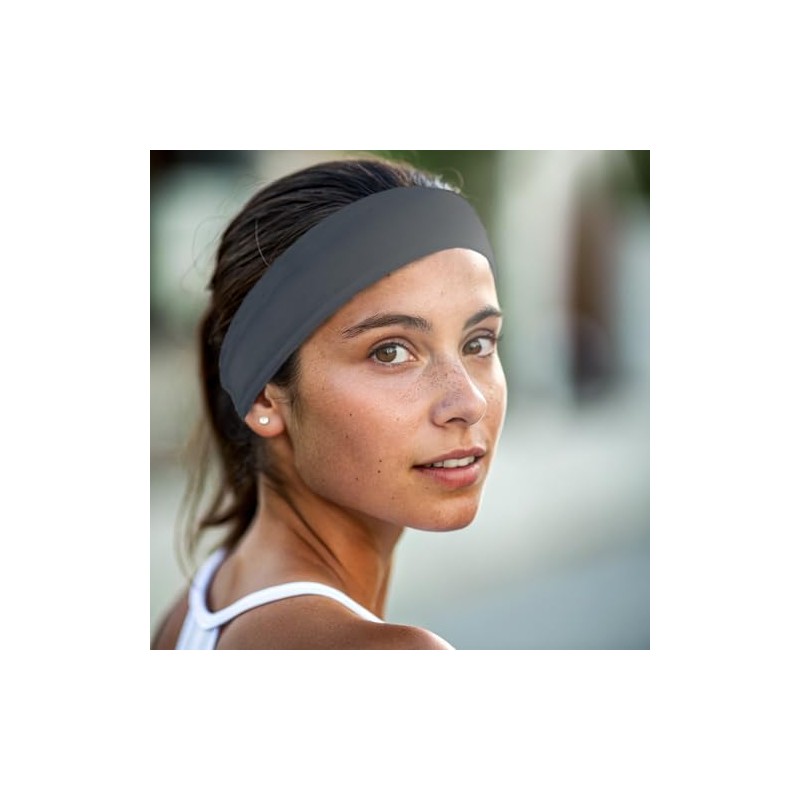 Simple Sports Headband - Sustainable, Double-Sided, Seamless, Elastic (Black &