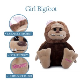 The Petting Zoo Bigfoot Girl Stuffed Animal Plushie, Gifts for Kids, Wild Onez Wildlife Animals, Bigfoot Ape Plush Toy, 10 inches