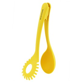 DELISH KITCHEN G-5064 Pearl Metal Tongs, Yellow, 9.8 inches (25 cm), All Nylon, Separate