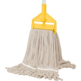 Commercial Mop, String Mops for Floor Cleaning Heavy Duty Industrial Mop with Long Handle, Looped-End String Cotton Wet Mop for All Home/Garage/Office/Workshop/Warehouse Floors