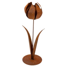 Rusty Metal Decorative Tulip Flower Decorative Patina, 1