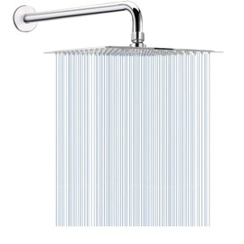 Cabezal de ducha de lluvia de 12 pulgadas con brazo de extensión de 15 pulgadas, cabezal de ducha grande de acero inoxidable, cabezal de ducha cuadrad