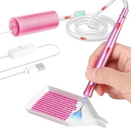 Electric Diamond Painting Pen Clearance, Diamond Art Accessories No Wax Needed, E-Painter Vacuum Pen for Diamond Painting with Storage Tray, Diamond Art Pens Tools, Quiet and Stable (Pink)